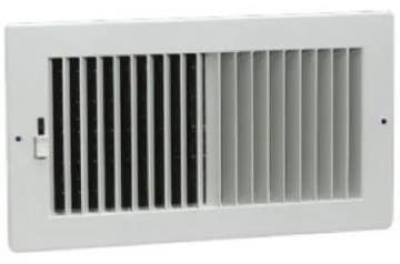 AmeriFlow 382W1 2 Way Sidewall Register, Steel, White