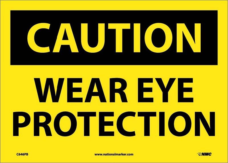 AccuformNMC C646 Caution, Wear Eye Protection Sign, 10" H x 14" W