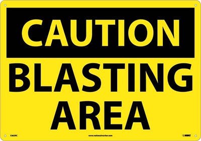 AccuformNMC C663 Caution, Blasting Area Sign, Large Format