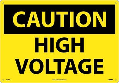 AccuformNMC C668 Caution, High Voltage Sign