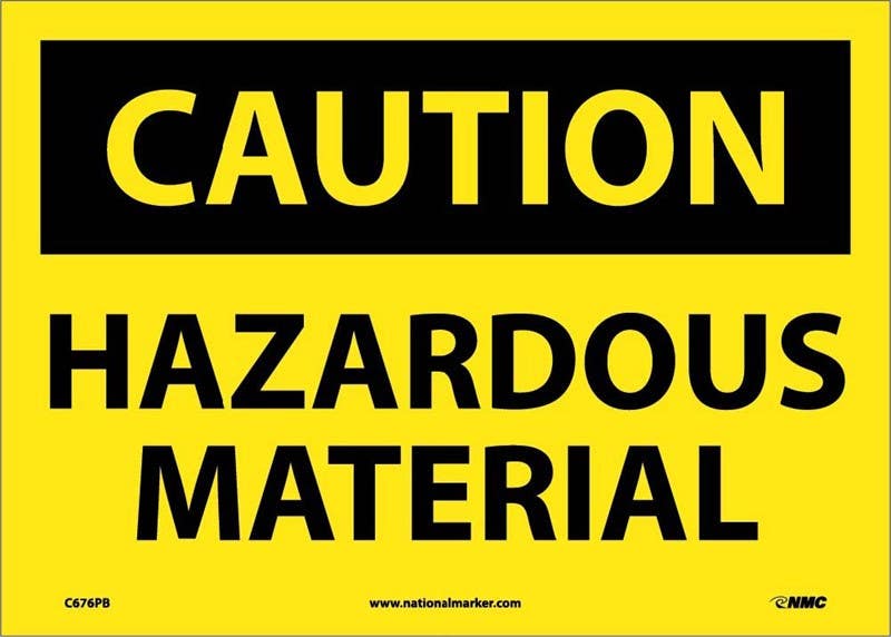 AccuformNMC MELC OSHA Caution Safety Sign, Hazardous Material, English
