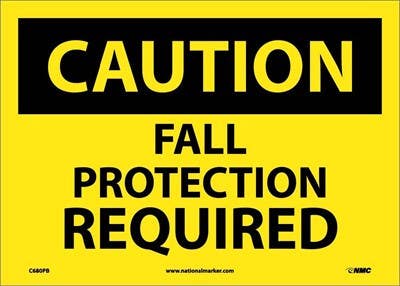 AccuformNMC MFPR OSHA Caution Safety Sign, Fall Protection Required