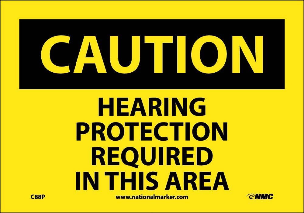 AccuformNMC MPPE OSHA Caution Safety Sign, Hearing Protection Required In This Area