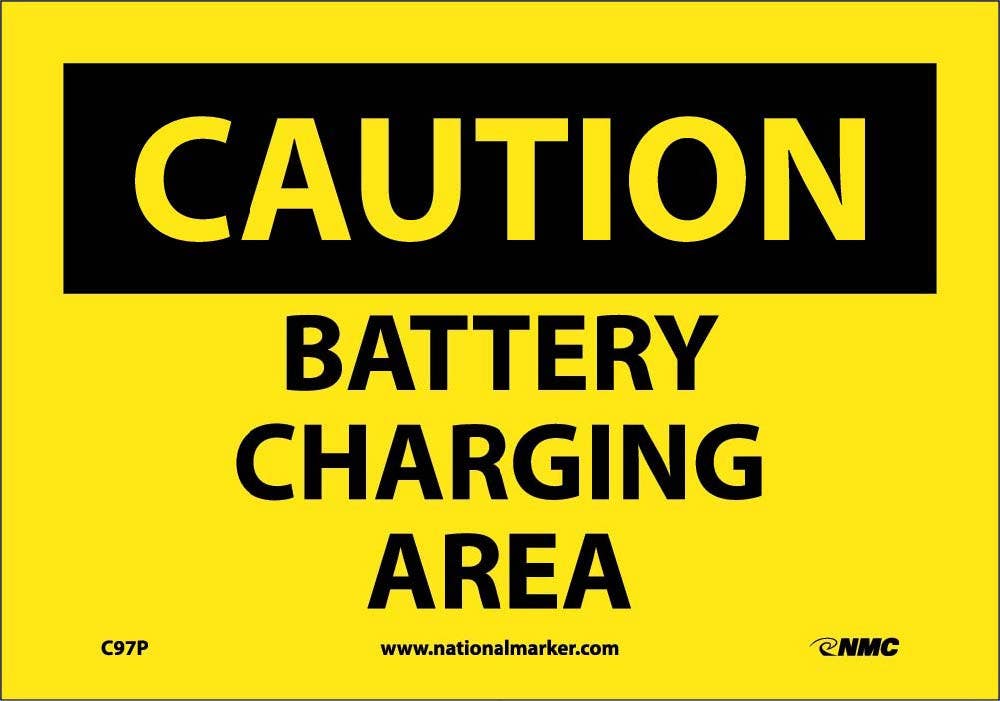 AccuformNMC C97 Caution, Battery Charging Area Sign