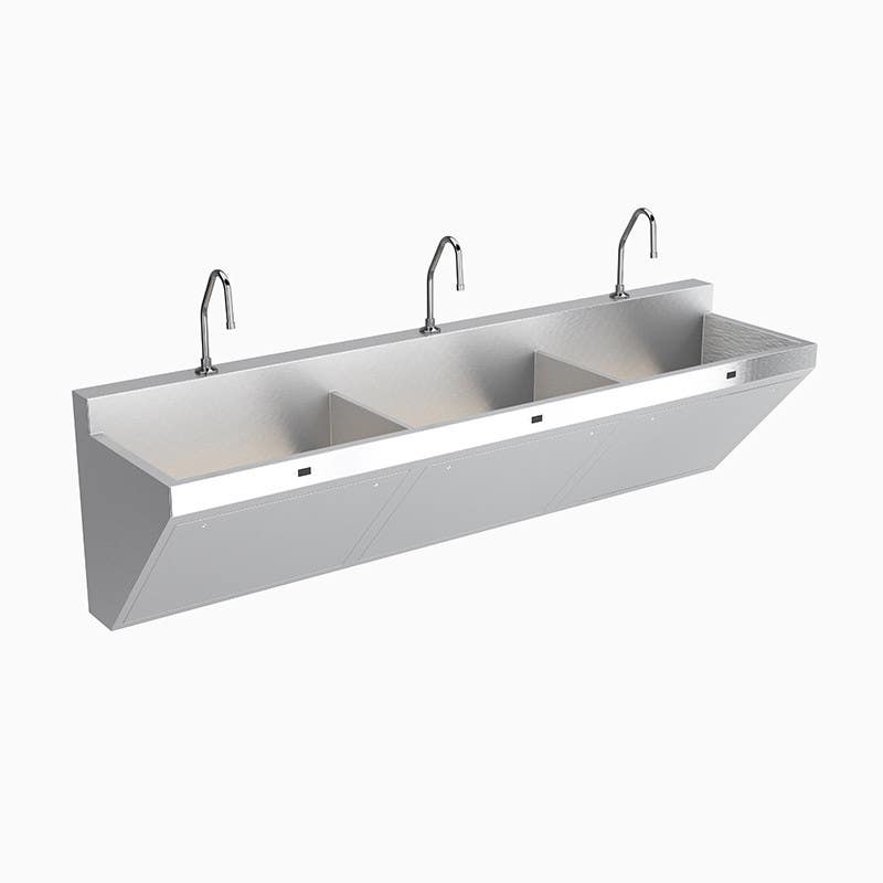 Sloan ESS-2300 Optima Triple-Station Sensor-Activated Scrub Sink,Material-Stainless Steel