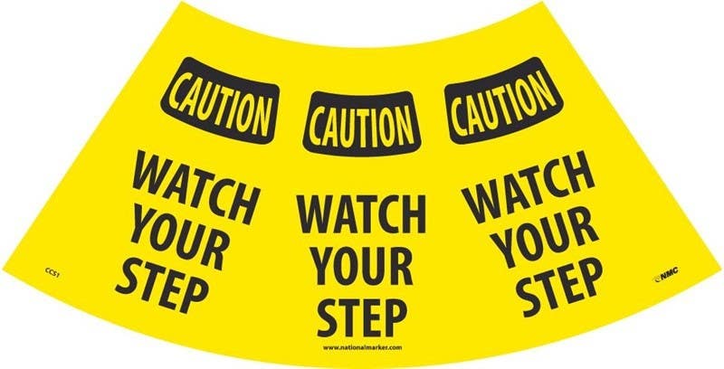 AccuformNMC FBC919E Cone Cuff Sleeves, Caution, Watch Your Step