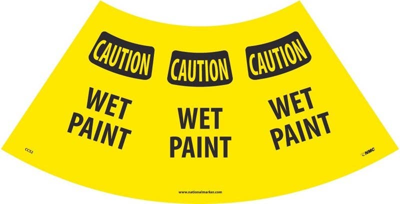 AccuformNMC FBC921E Cone Cuff Sleeves, Caution, Wet Paint
