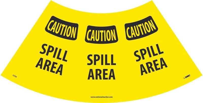 AccuformNMC CCS5 Caution, Spill Area Cone Sleeve Sign, 11" x 21.75"