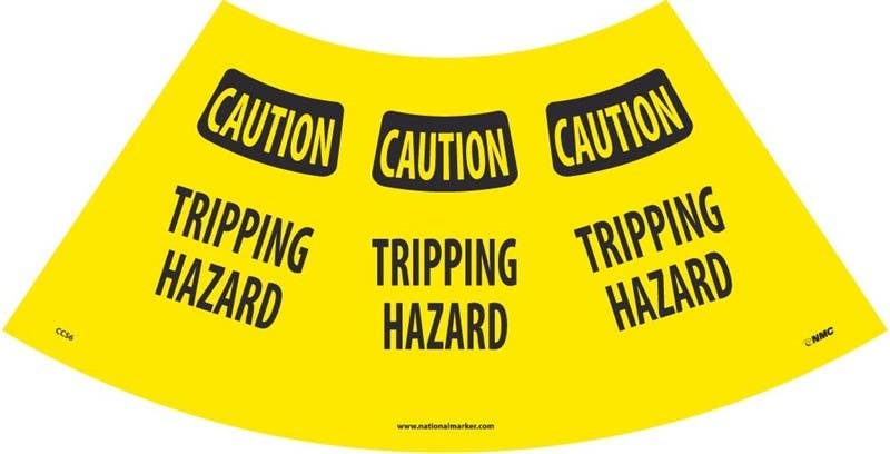 AccuformNMC FBC913E Caution Cone Cuff Sleeve, Tripping Hazard