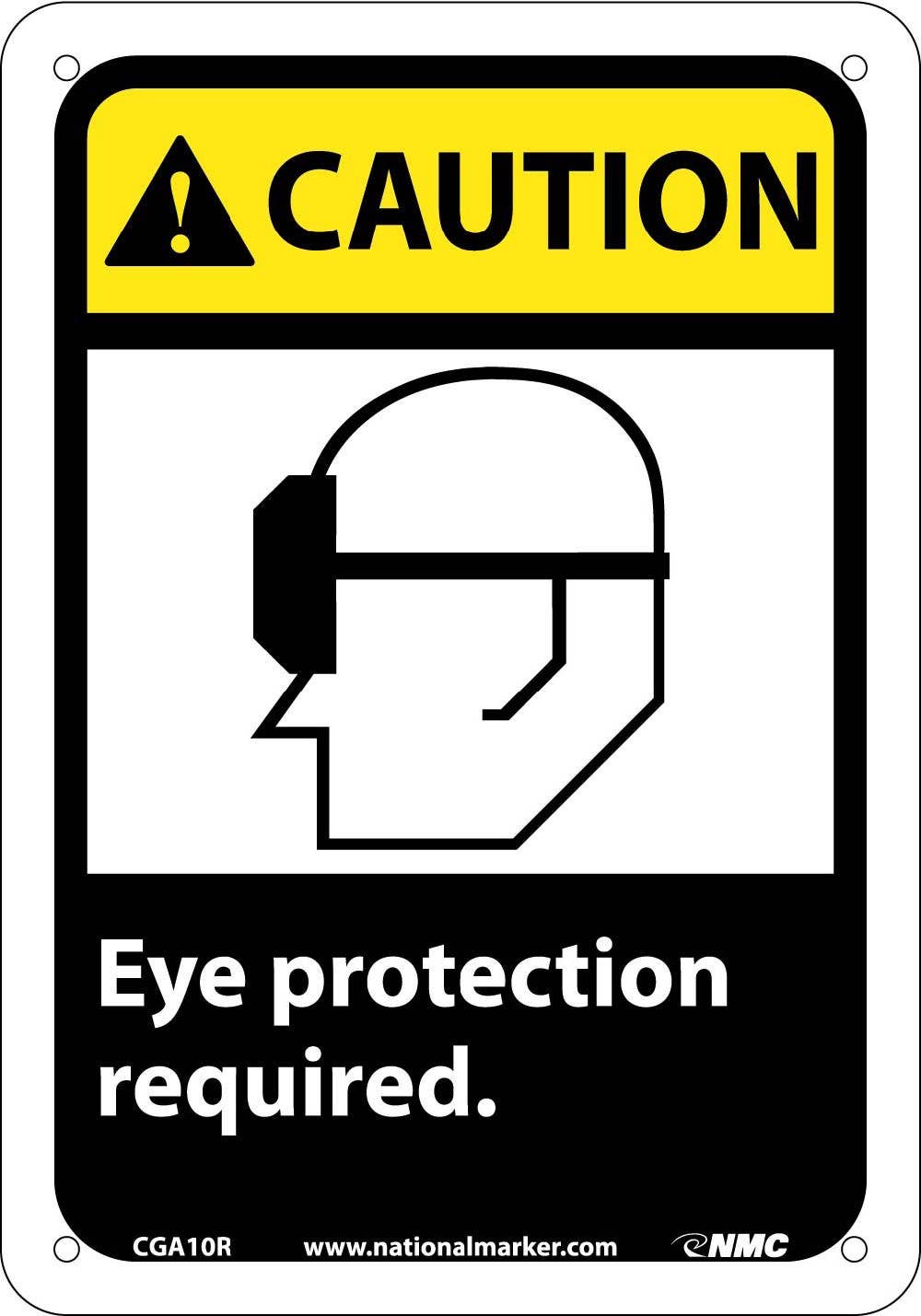 AccuformNMC MRPE ANSI Caution Safety Sign, Eye Protection Required