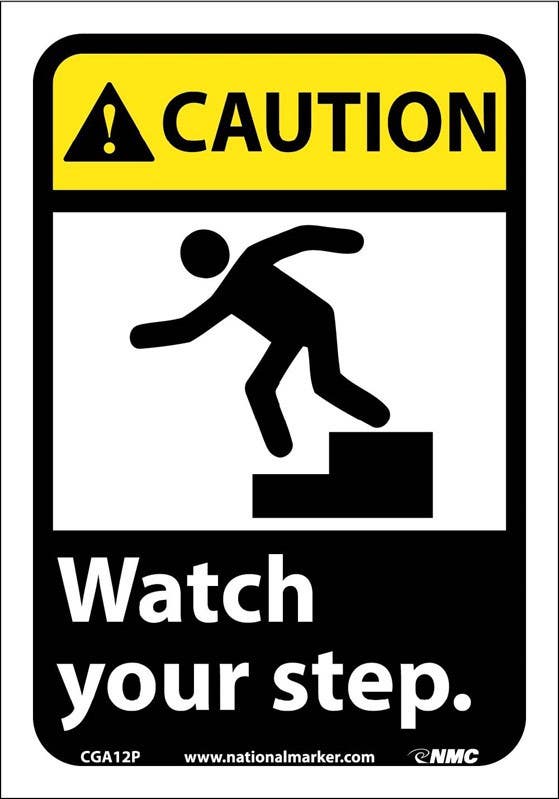 AccuformNMC MRTF ANSI Caution Safety Sign, Watch Your Step