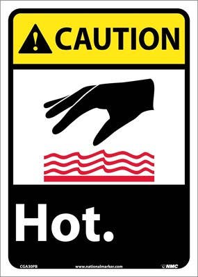 AccuformNMC M ANSI Caution Safety Sign, Hot