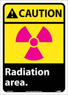 AccuformNMC MRAD603 ANSI Caution Safety Sign, Radiation Area, 14" x 10"