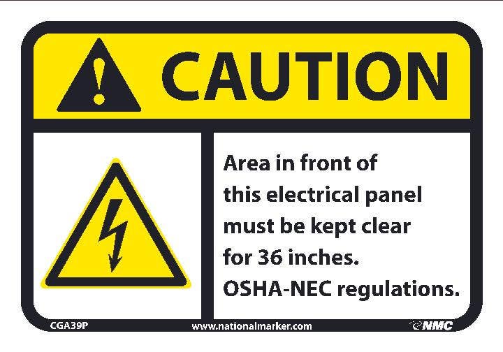 AccuformNMC CGA39 Caution, Electrical Hazard Sign