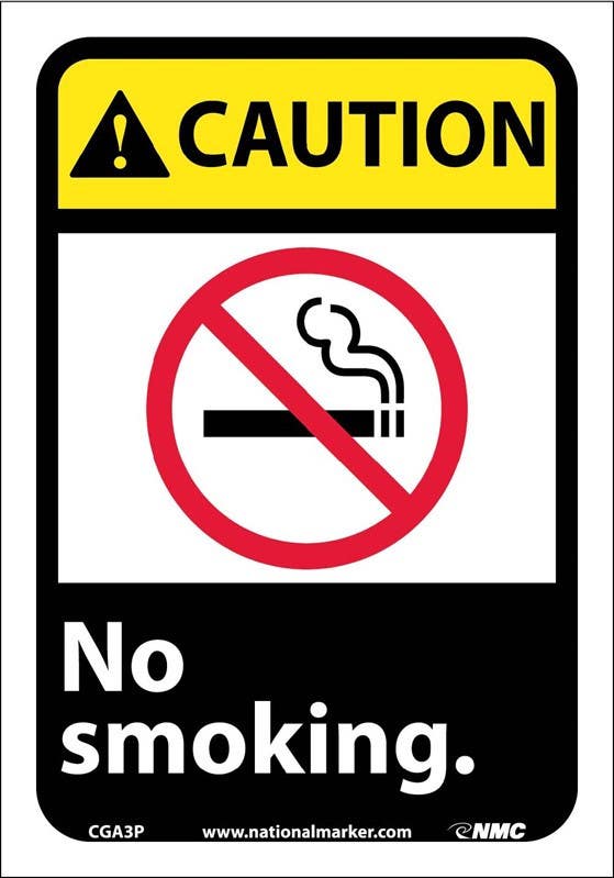 AccuformNMC MRMK ANSI Caution Safety Sign, No Smoking