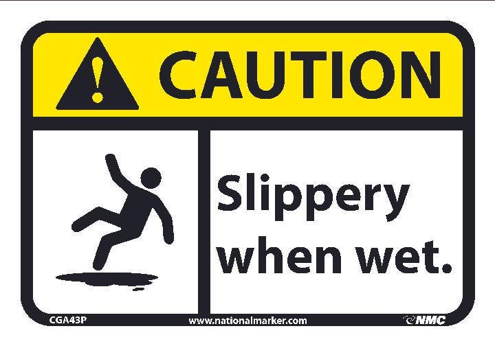 AccuformNMC CGA43 Caution, Slippery When Wet Sign