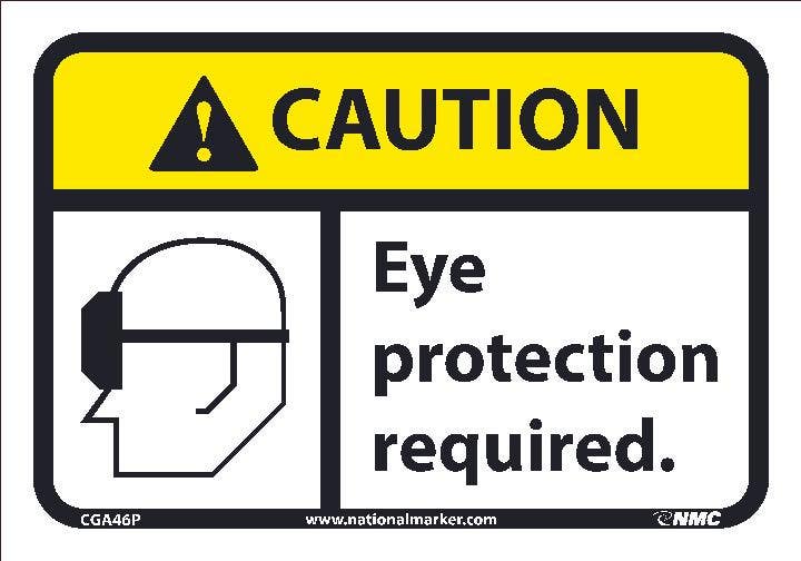 AccuformNMC CGA46 Caution, Eye Protection Required Sign