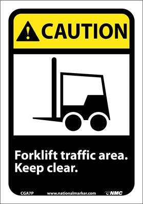 AccuformNMC MRHR ANSI Caution Safety Sign, Forklift Traffic. Keep Clear