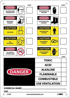AccuformNMC CI10 Chemical ID Label, 14" x 10"