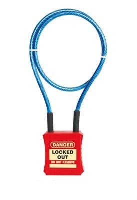AccuformNMC CLP1 Cable Lockout Padlock, Red