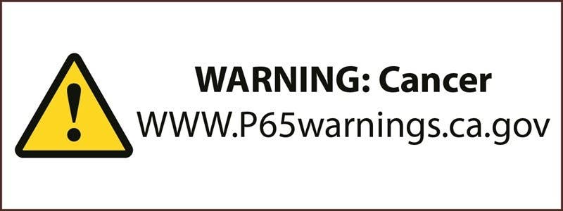 AccuformNMC CPL California Prop 65 Cancer Label, 500/Roll, 1.50" x 4"
