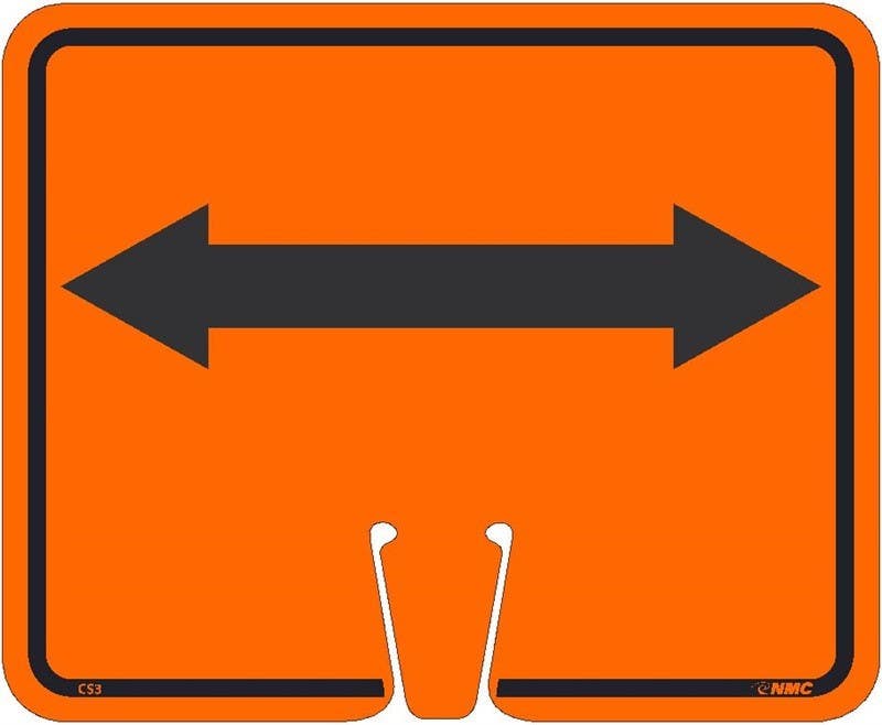 AccuformNMC CS3 Safety Cone Double Arrow Sign, 10.38" x 12.63"