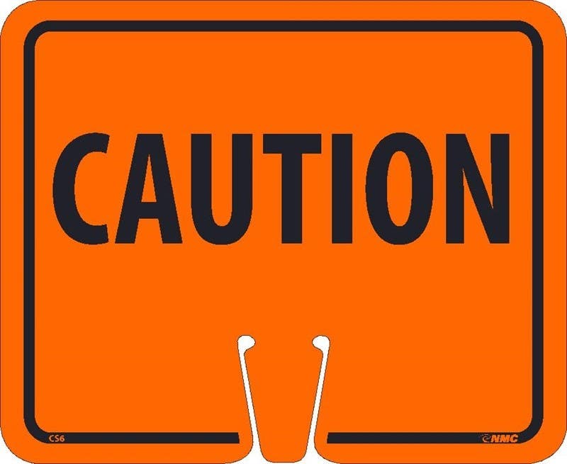 AccuformNMC CS6 Safety Cone Caution Sign, 10.38" x 12.63"