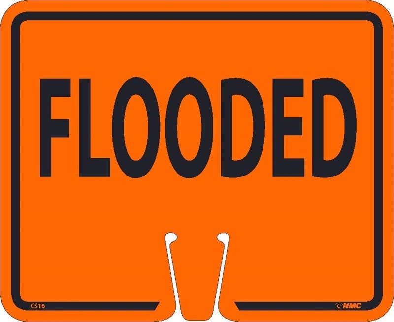 AccuformNMC CS16 Safety Cone Flooded Sign, 10.38" x 12.63"