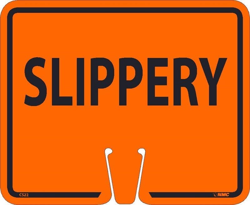AccuformNMC CS22 Safety Cone Slippery Sign, 10.38" x 12.63"