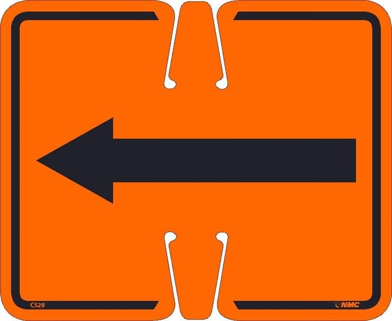 AccuformNMC CS28 Safety Cone Arrow Sign, 10.38" x 12.63"