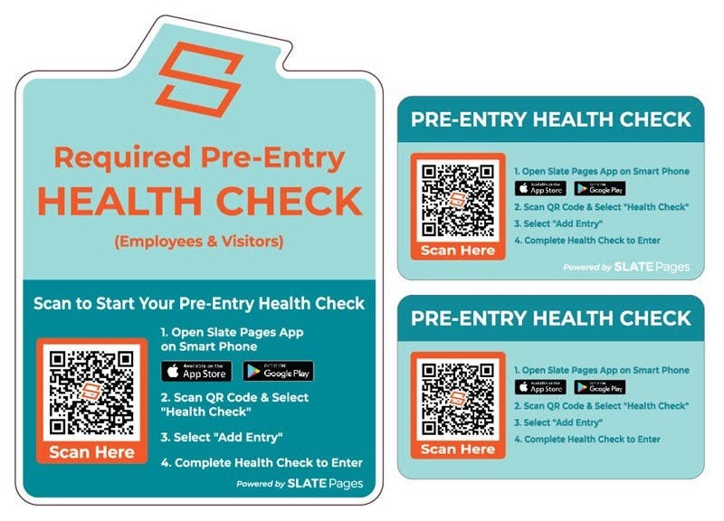 AccuformNMC CSP01 Employee & Visitor Health Check App w/ Entrance Labels, 10" x 7"