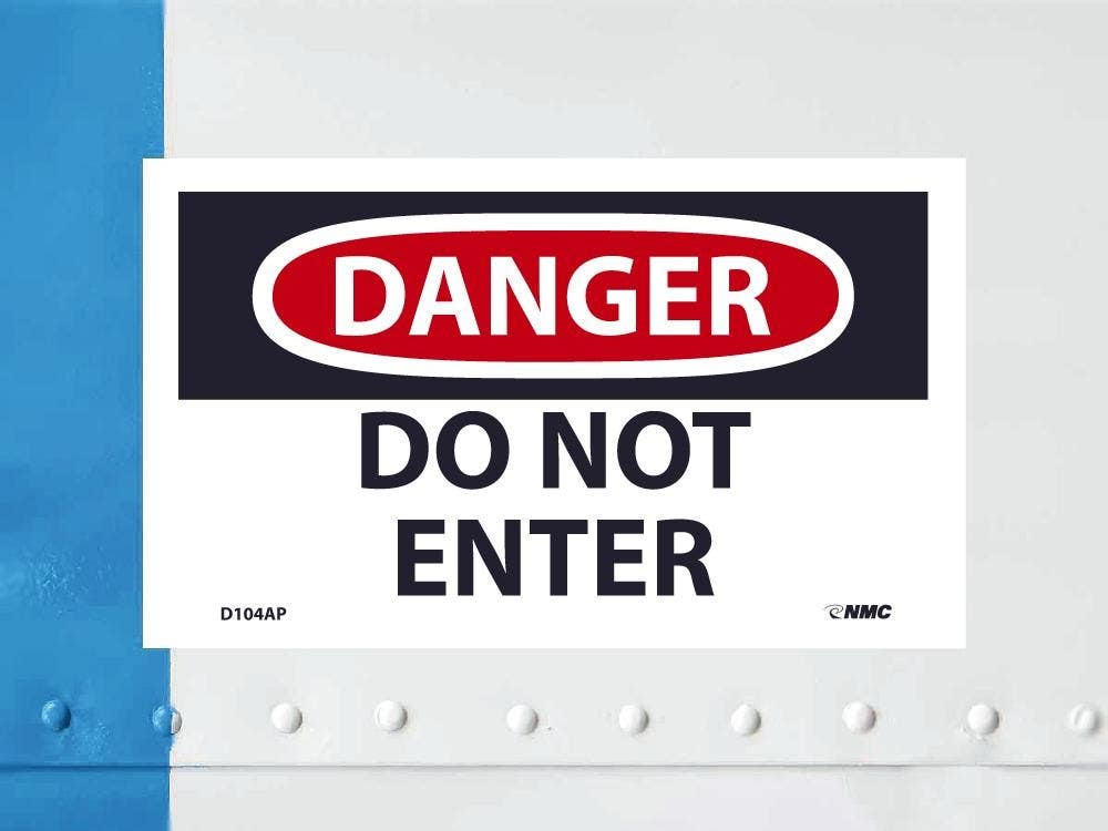 AccuformNMC D104AP Danger, Do Not Enter Label, PS Vinyl, 3" x 5", 5/Pk
