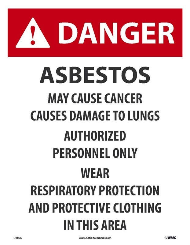 AccuformNMC MCAW133 Safety Sign, Asbestos May Cause Cancer, 20" x 14"
