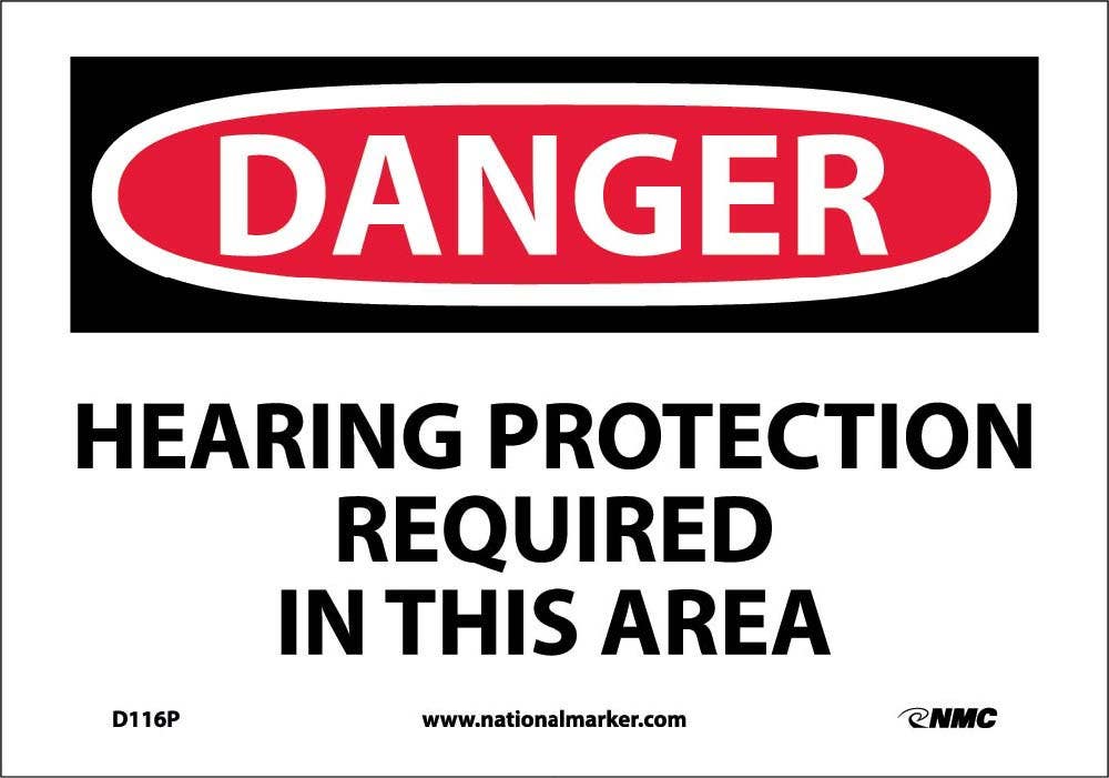 AccuformNMC MPPE OSHA Danger Safety Sign, Hearing Protection Required