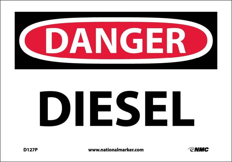 AccuformNMC MCHL OSHA Danger Safety Sign, Diesel