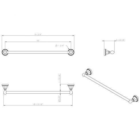 Elements BHE3 Newbury Single Towel Bar