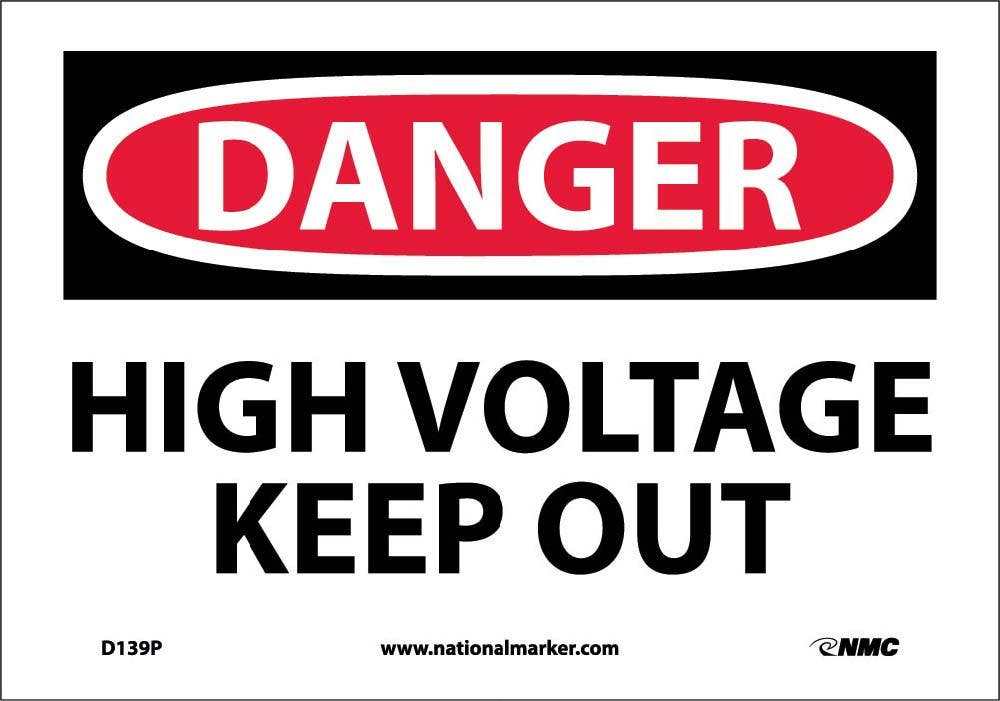 AccuformNMC D139 Danger, High Voltage Keep Out Sign, 20" H x 28" W