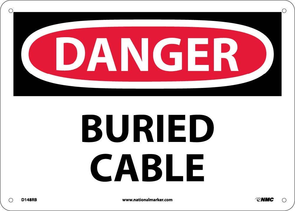 AccuformNMC MELC OSHA Danger Safety Sign, Buried Cable