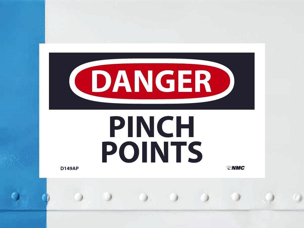 AccuformNMC D149AP Danger, Pinch Points Label, PS Vinyl, 3" x 5", 5/Pk