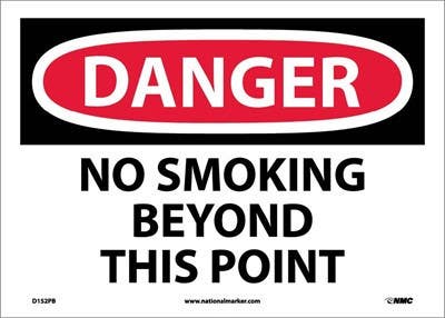 AccuformNMC MSMK OSHA Danger Safety Sign, No Smoking Beyond This Point
