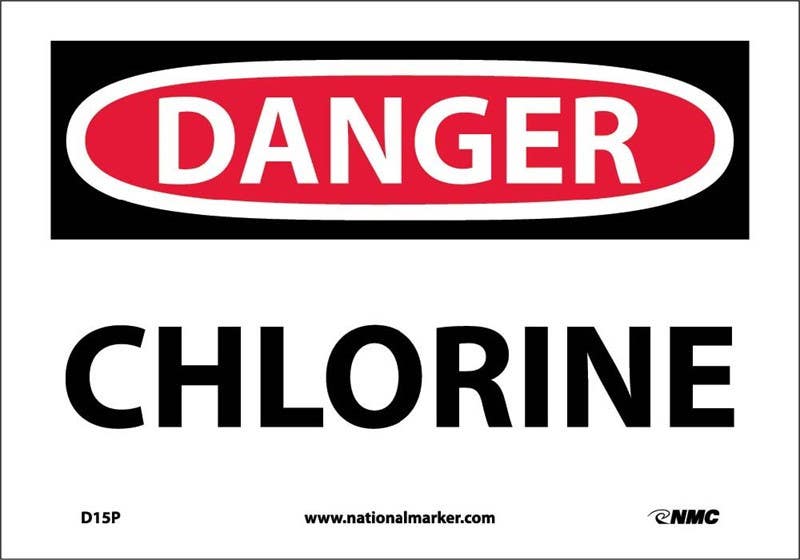 AccuformNMC MCHL OSHA Danger Safety Sign, Chlorine