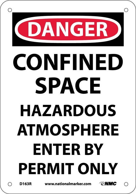 AccuformNMC MCSP OSHA Danger Safety Sign, Confined Space - Hazardous Atmosphere…