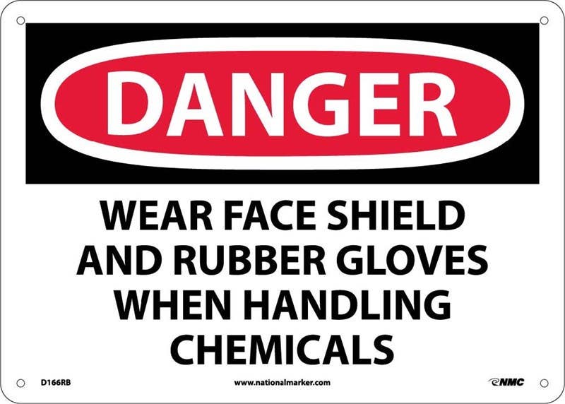 AccuformNMC MPPE Danger, Wear PPE When Handling Chemicals Sign, 10" x 14"