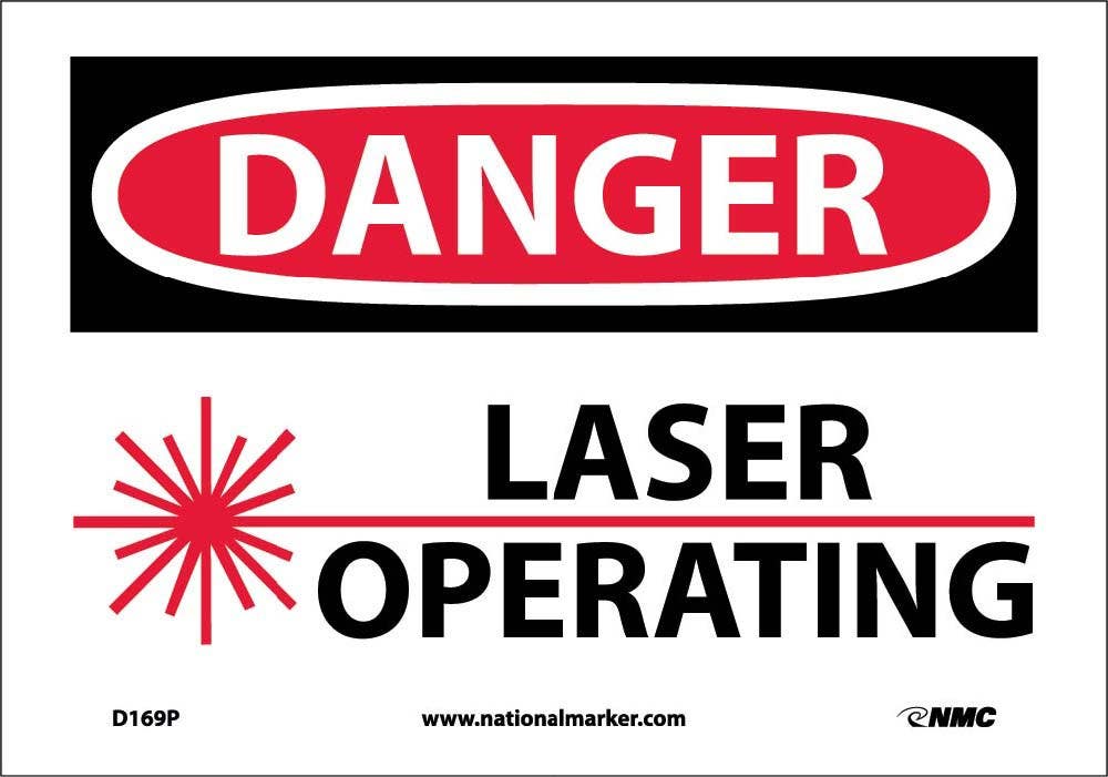AccuformNMC D169 Danger, Laser Operating Sign