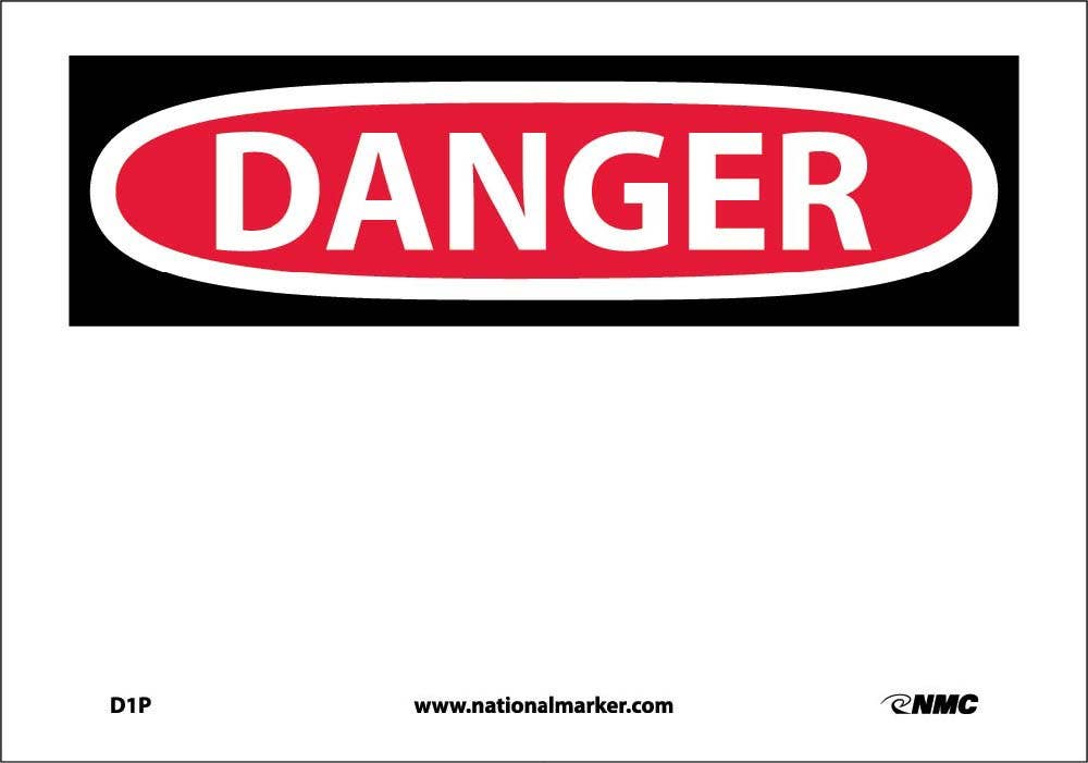 AccuformNMC D1 Danger Sign, (Header Only), 20" H x 28" W