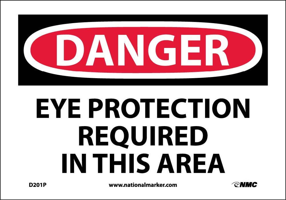 AccuformNMC MPP OSHA Danger Safety Sign, Eye Protection Required In This Area
