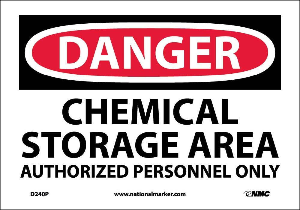 AccuformNMC MCHL OSHA Danger Safety Sign, Chemical Storage Area Authorized Personnel Only