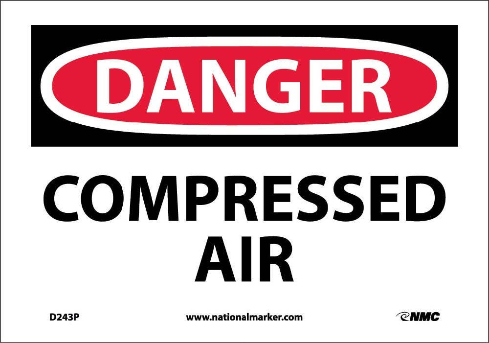 AccuformNMC MCPG OSHA Danger Safety Sign, Compressed Air