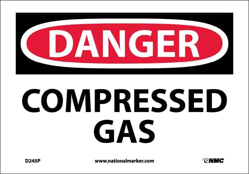 AccuformNMC MCPG OSHA Danger Safety Sign, Compressed Gas