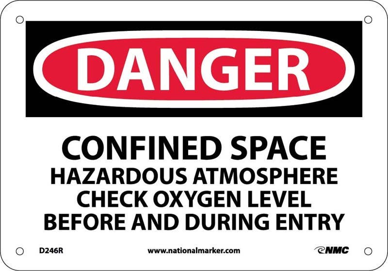 AccuformNMC MCSP OSHA Danger Safety Sign, Confined Space - Hazardous Atmosphere...